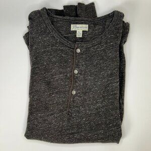 J. Crew Men's Grey Henley Large Slim